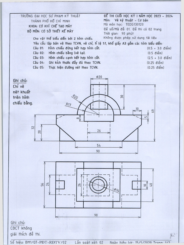 Exam Guide for Technical Drawing 2023 | PDF | Vietnam