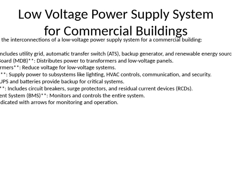 Low Voltage Power Supply System | PDF