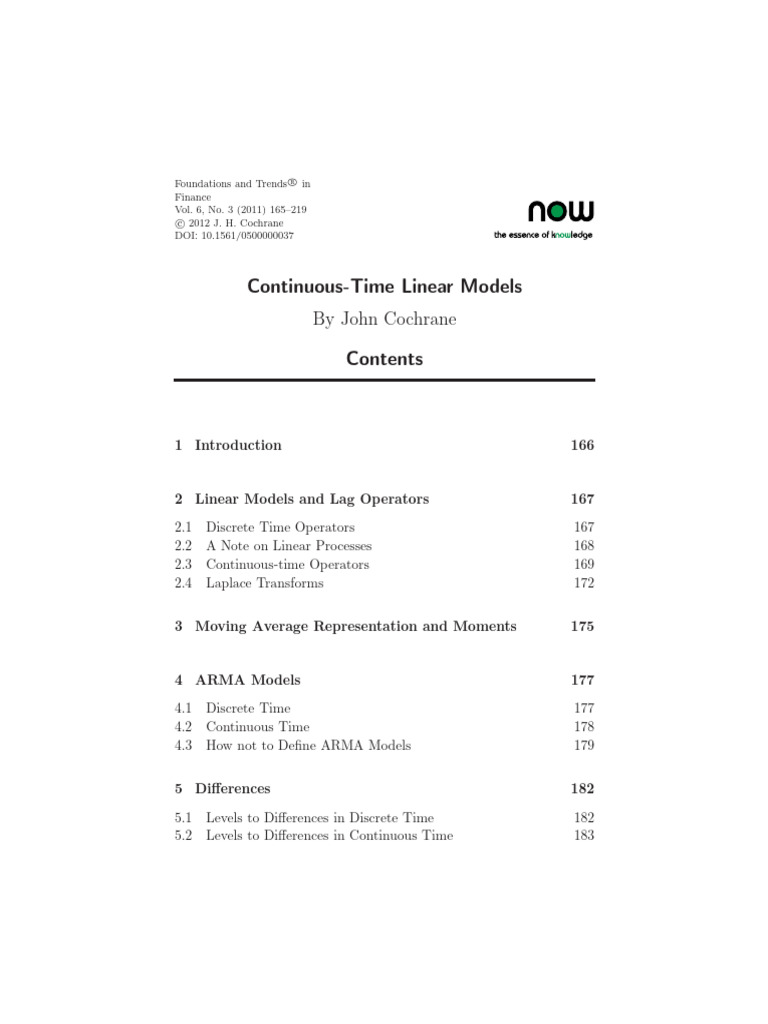 Continuous Time Linear Models FT | PDF | Laplace Transform ...
