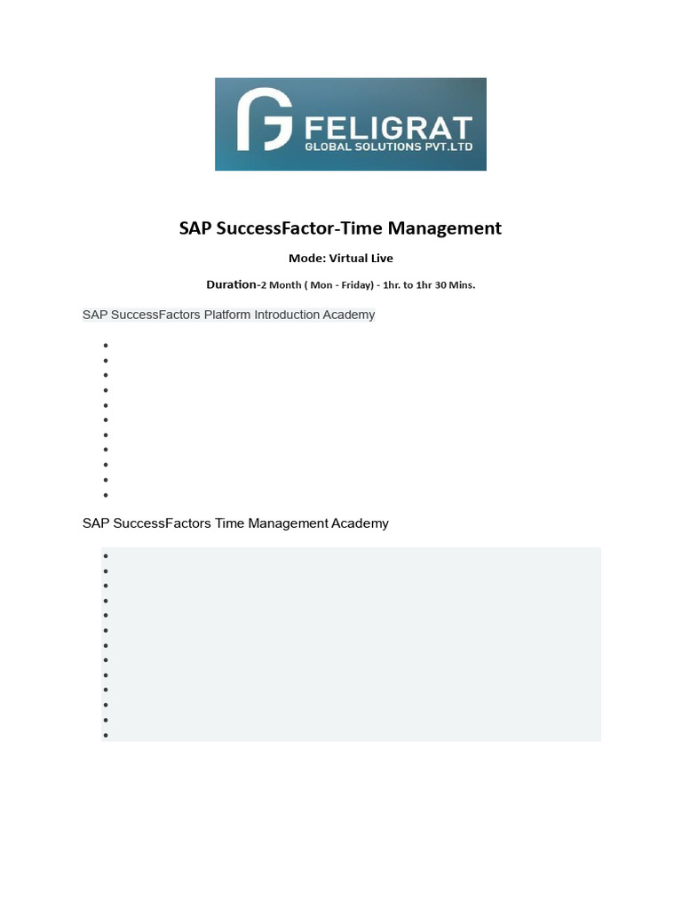 SAP SuccessFactors Time Management Guide | PDF