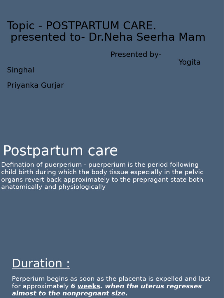 Postpartum Care and Asherman Syndrome | PDF
