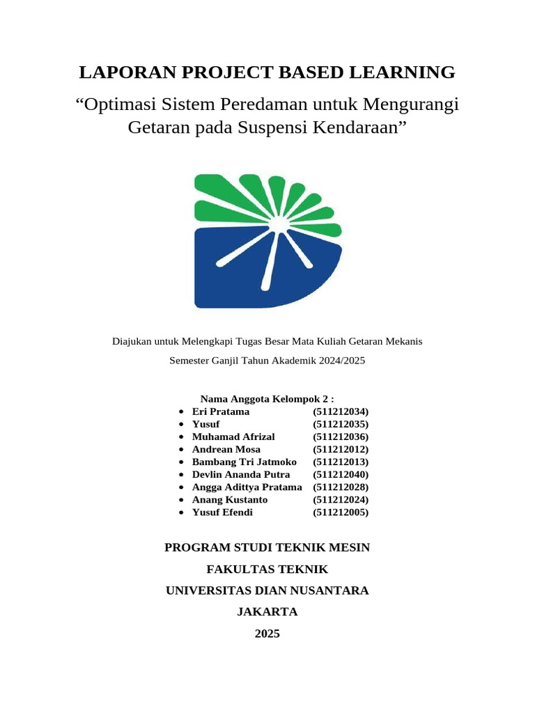 Optimasi Peredaman Getaran Suspensi | PDF