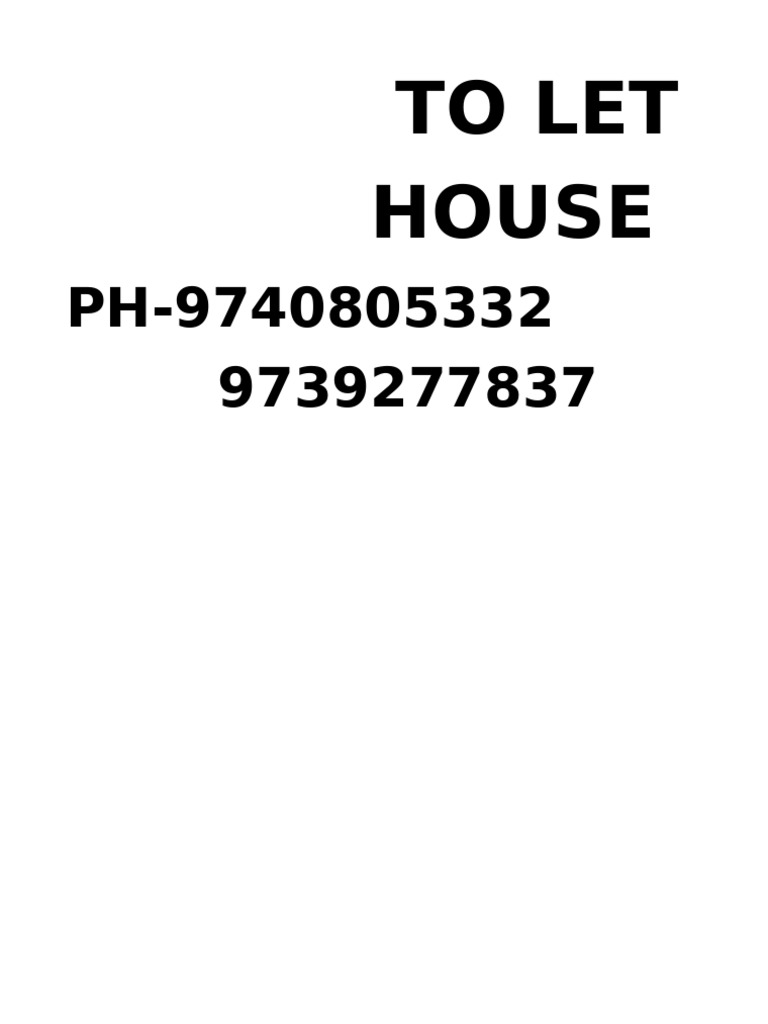To Let | PDF