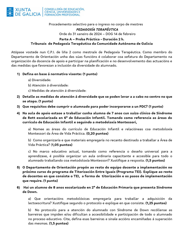 1 Proba - Parte A - Proba Práctica (2024) | PDF