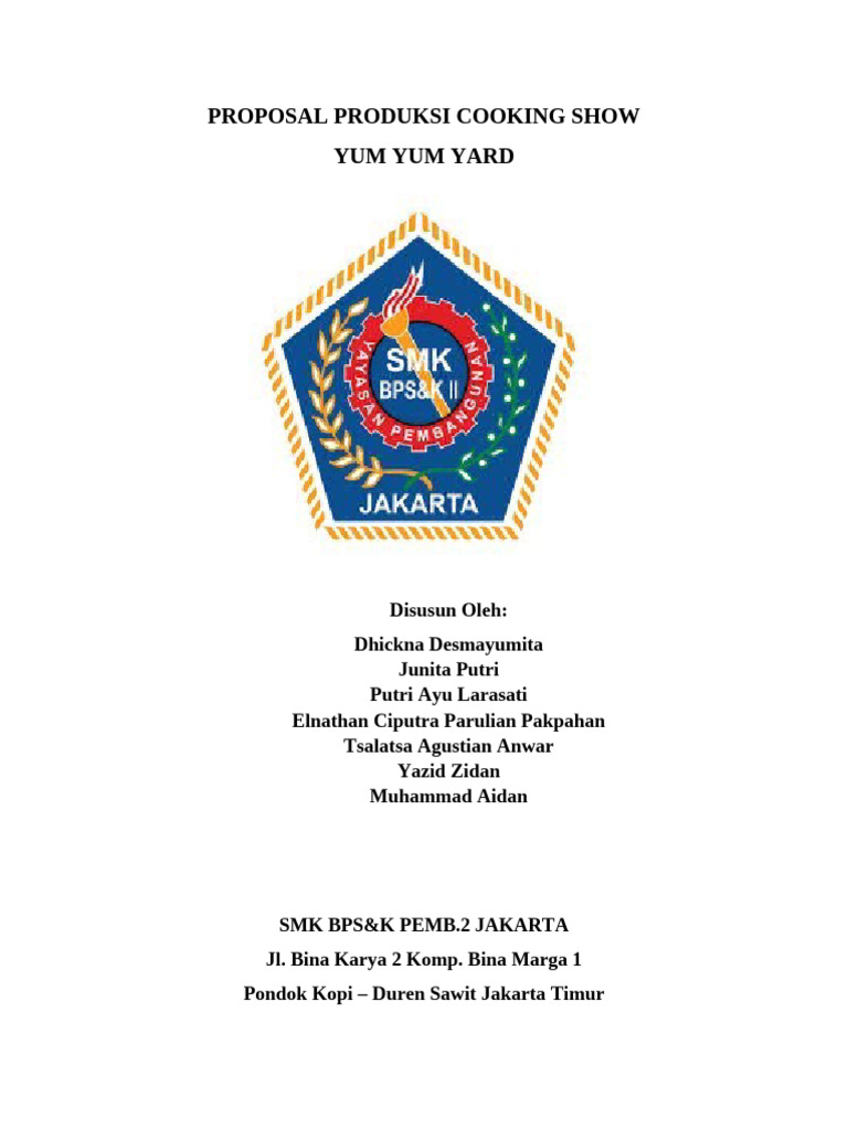 Proposal Cooking Show: Yum Yum Yard | PDF