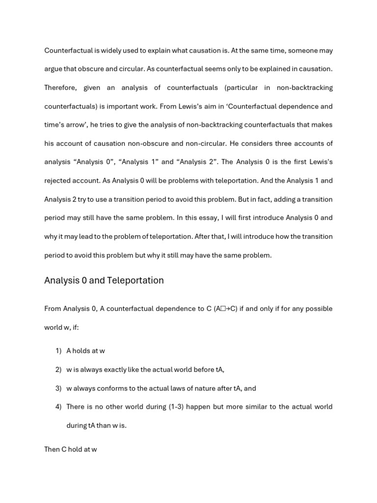 Teleportation Problem | PDF | Causality | Metaphysics