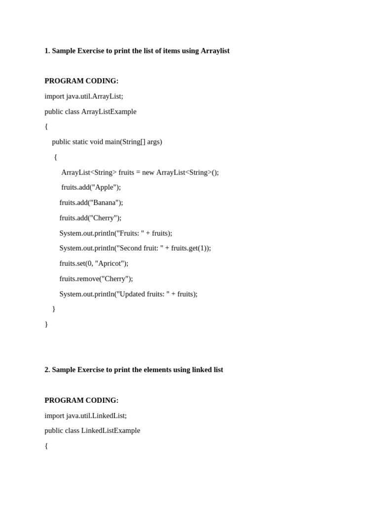 Sample Exercise For Data Structures | PDF