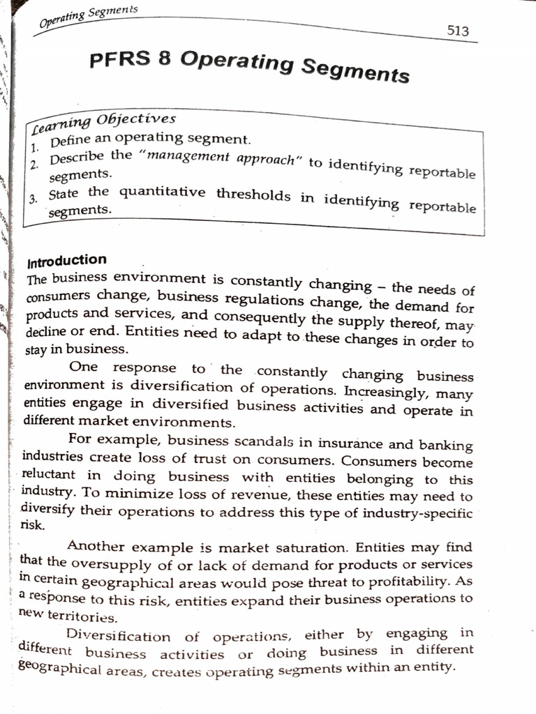 Understanding PFRS 8 Operating Segments | PDF | Revenue | Financial ...