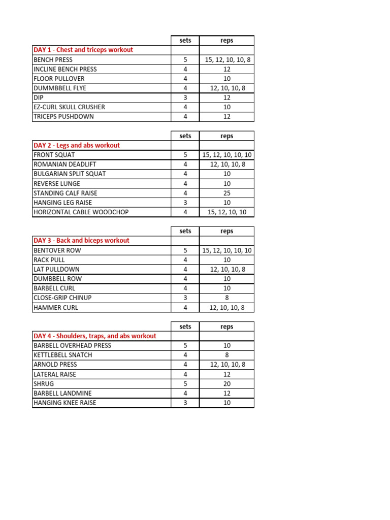6-Week Workout Plan Overview | PDF