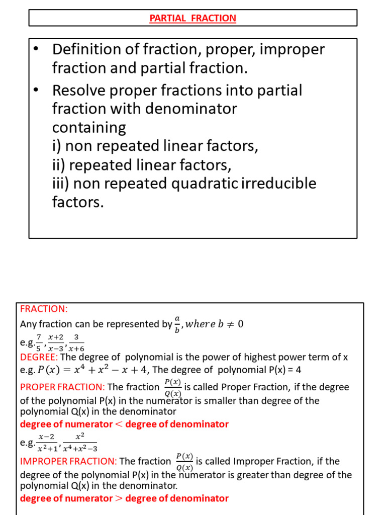 Revised Partial Fraction | PDF | Arithmetic | Numerical Analysis