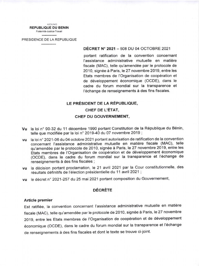 Decret 2021 508 | PDF | Gouvernement