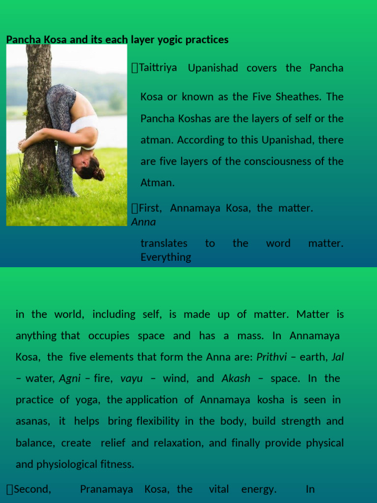 Yogic Practices for Pancha Kosa Layers | PDF | Prana | Religious ...