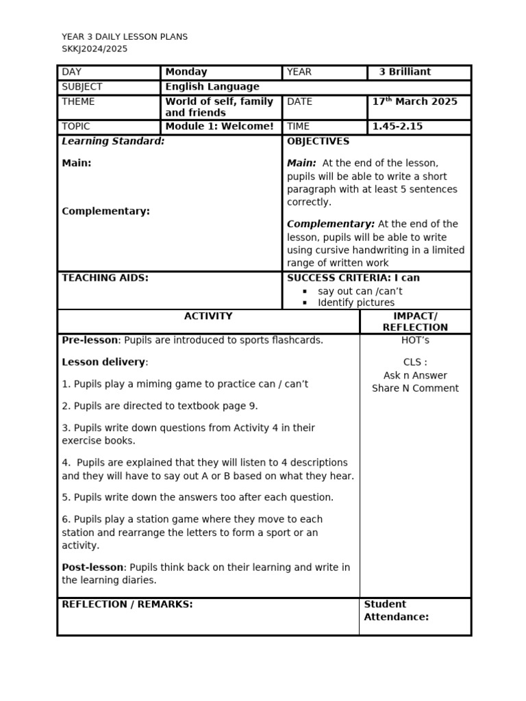 Week 52025 | PDF | Phonics | Lesson Plan