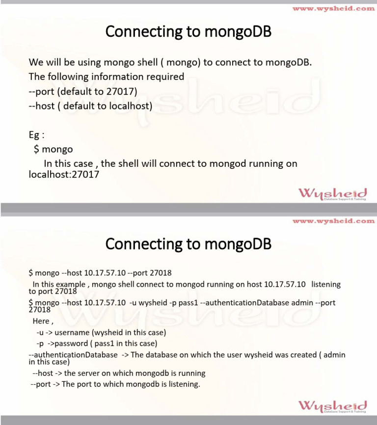Connecting To MongoDB | PDF