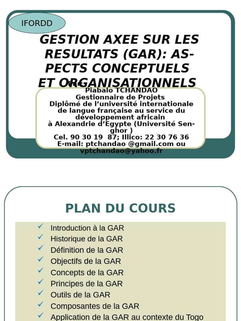 Gestion Axée sur les Résultats (GAR) | PDF | Risque | État