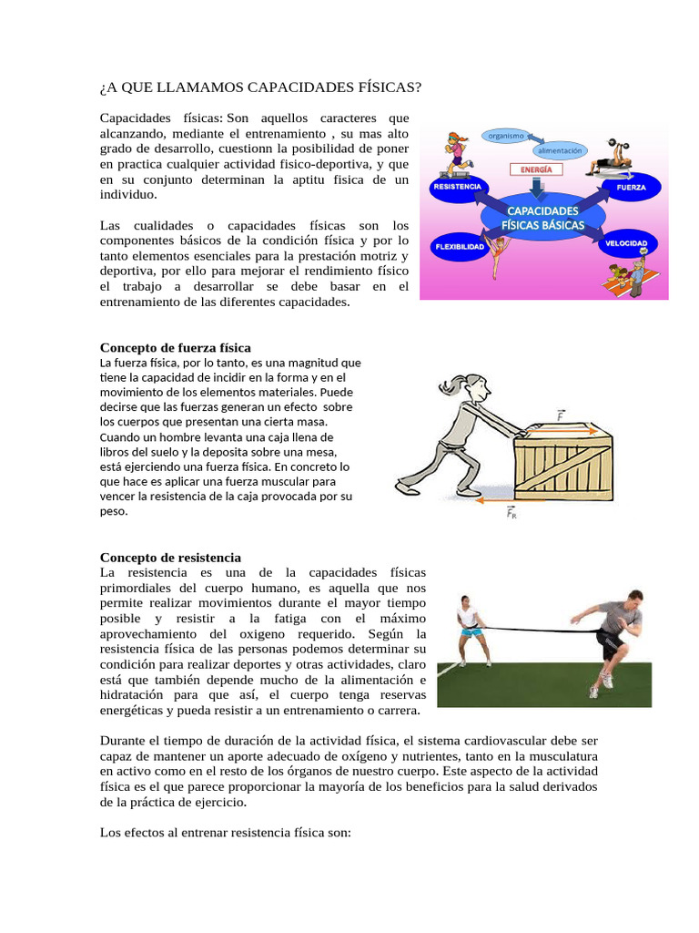 Capacidades Físicas y su Importancia | PDF | Resistencia | Ejercicio ...