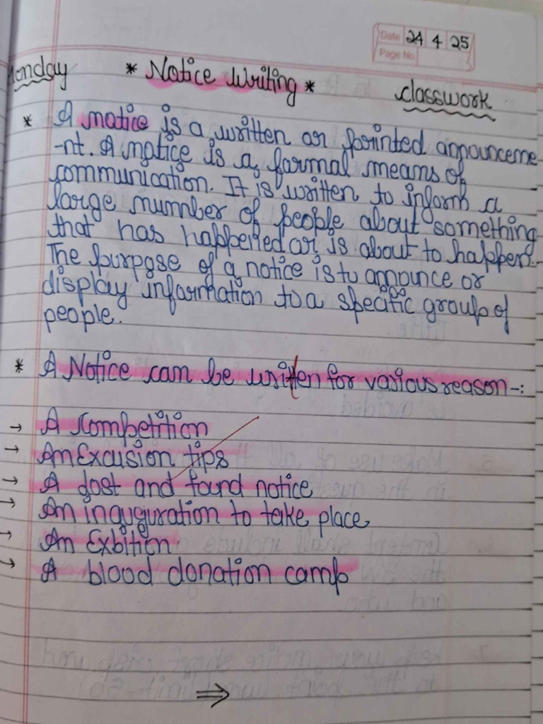 Notice Writing | PDF