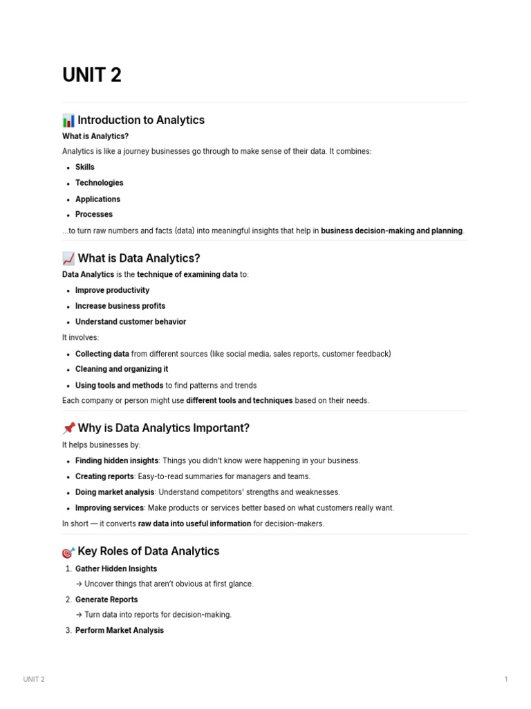 Unit 2 | PDF | Analytics | Predictive Analytics
