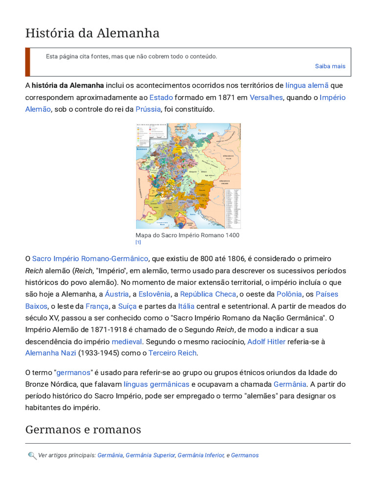 Resumo da História da Alemanha | PDF | Alemanha nazista | Prússia