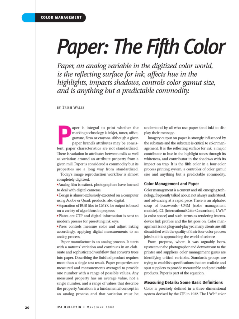 Understanding Paper's Role in Color Management | PDF | Color | Light
