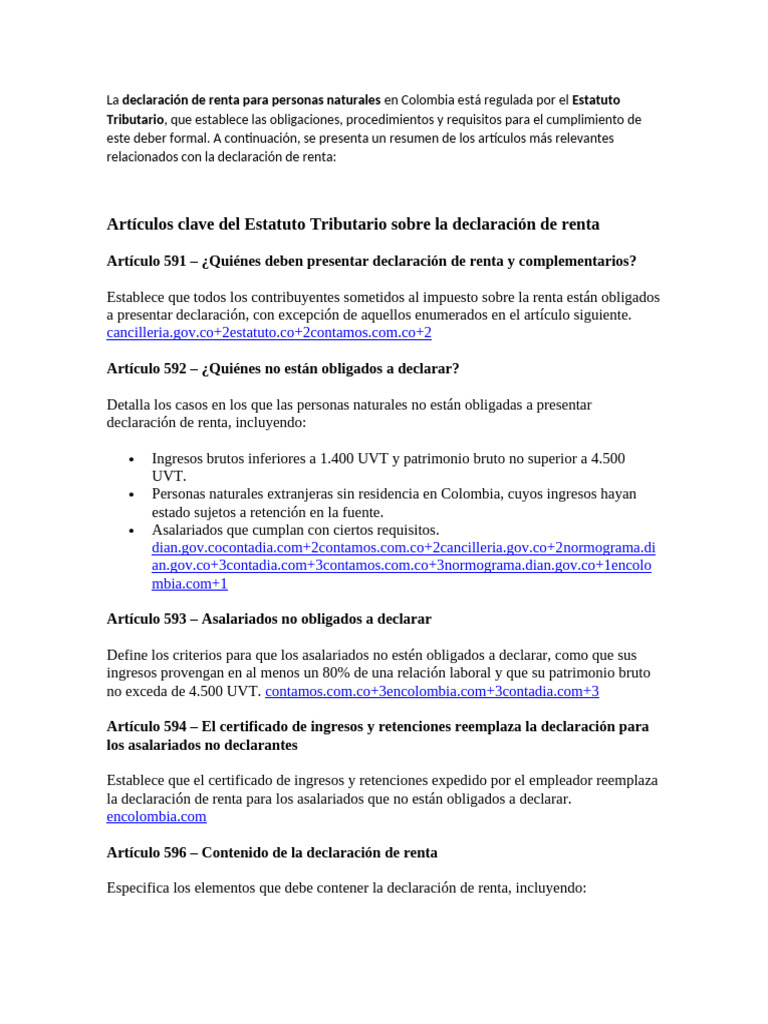Guía de declaración de renta en Colombia | PDF | Contador