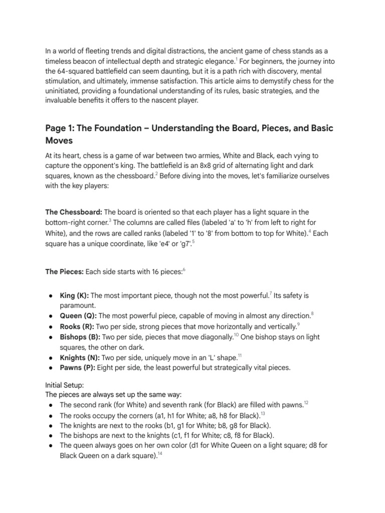 Beginner's Guide to Chess Basics | PDF | Chess Openings | Traditional Games