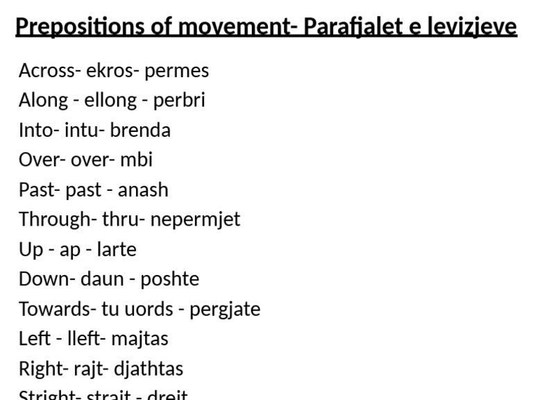 Prepositions of Movement Explained | PDF