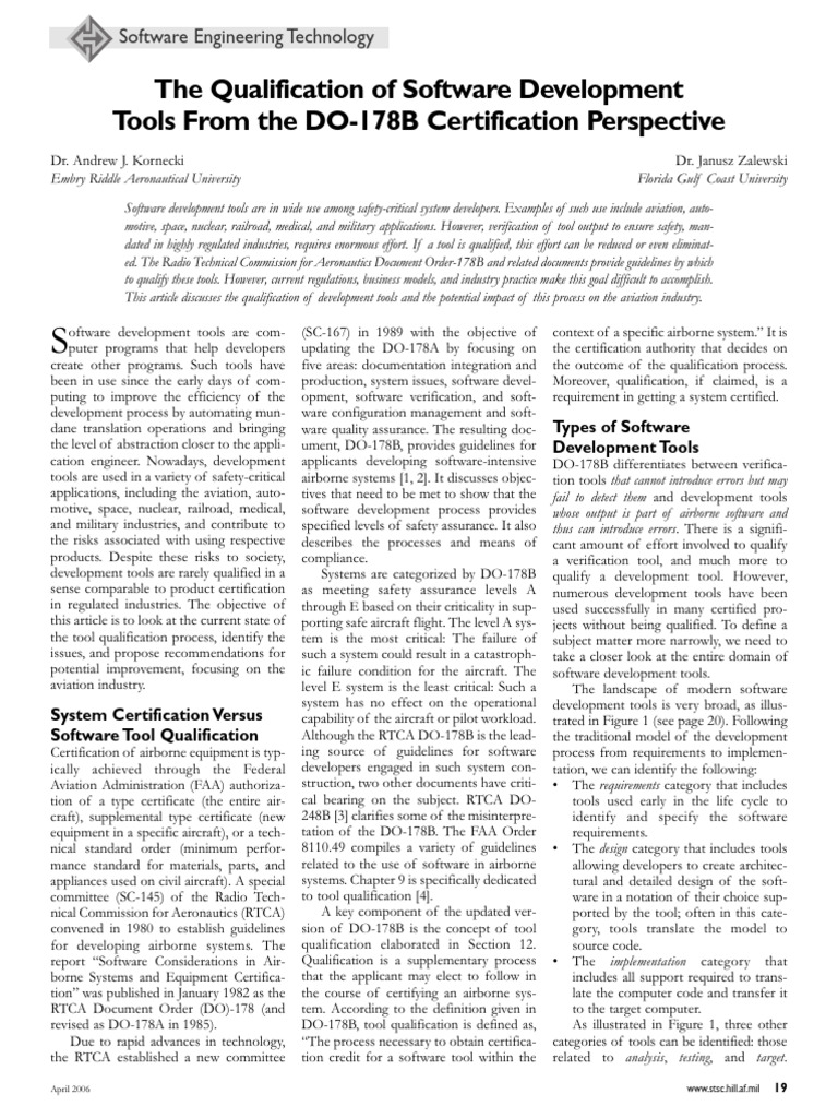 Tool Qualification in Aviation Software | PDF | Verification And ...