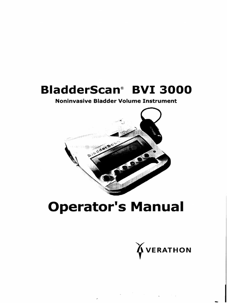 Verathon Bladderscan BVI 3000 - User Manual | PDF