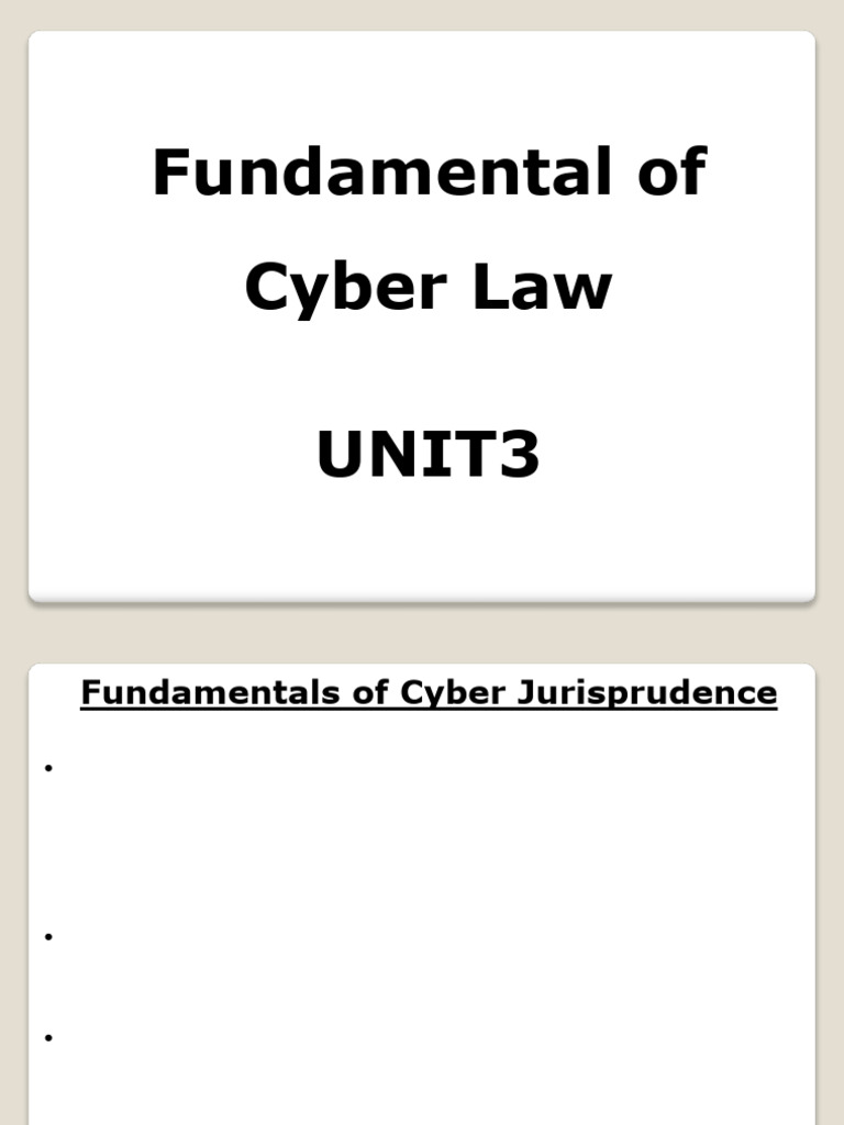 Unit 3 - Cyber Law & Security | PDF | Intellectual Property | Trademark
