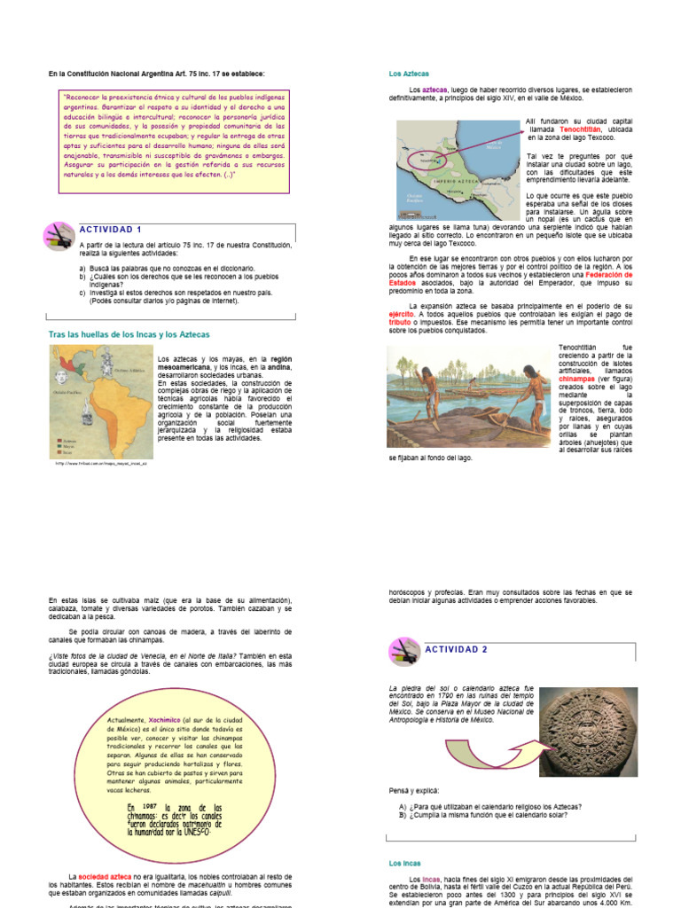 Historia de los Incas y Aztecas en América | PDF | Imperio Inca ...