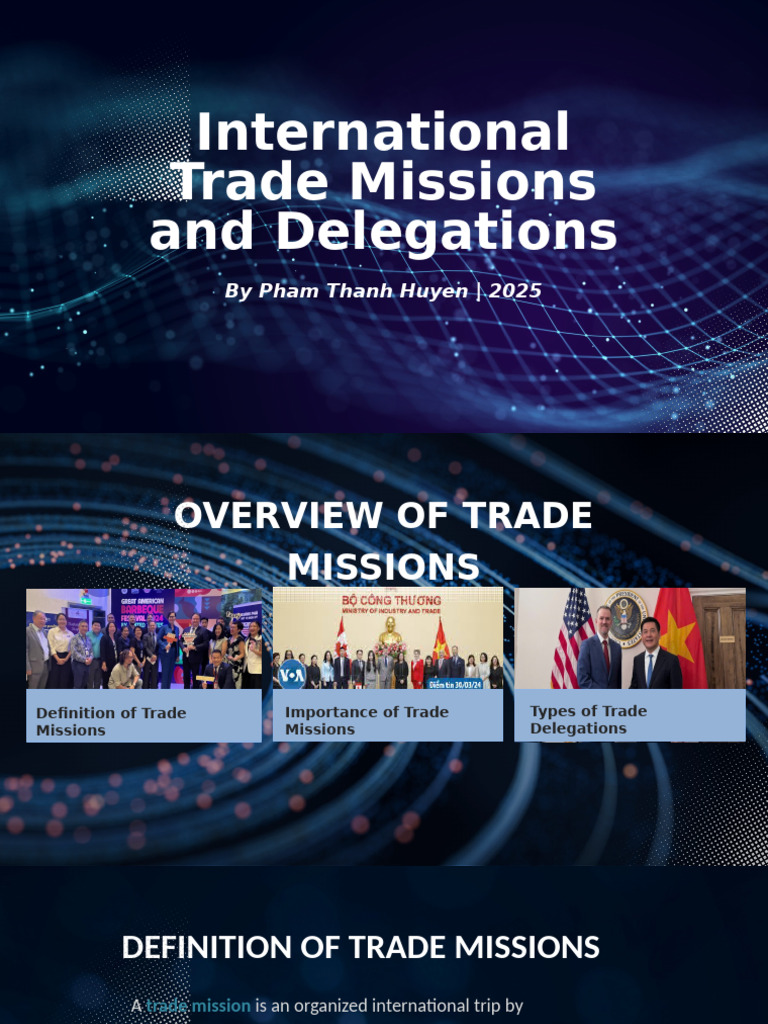 International Trade Missions and Delegations 15.3 | PDF | Market ...