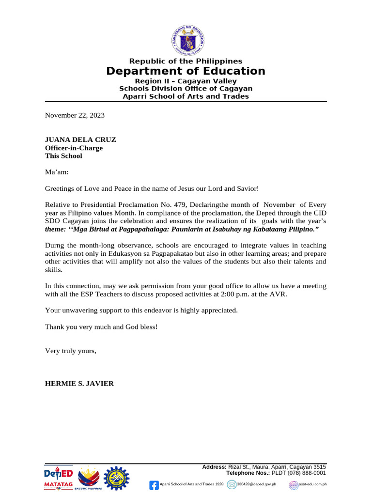 Filipino Values Month Celebration 2023 | PDF