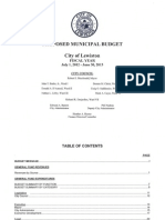 City of Lewiston 2013 Proposed Municipal Budget Summary