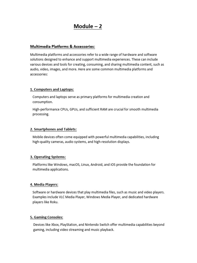 Study of Multimedia Computer (Module 2) | PDF | Graphics Processing ...