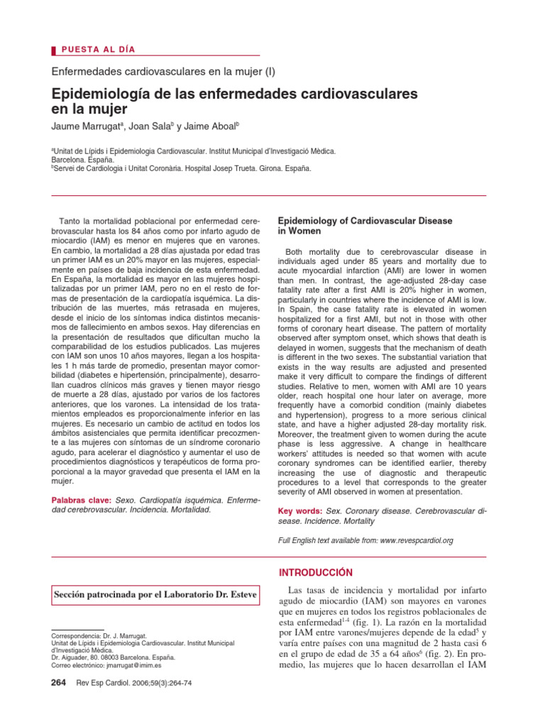 Mortalidad por IAM en Mujeres vs. Hombres | PDF | Infarto de miocardio ...