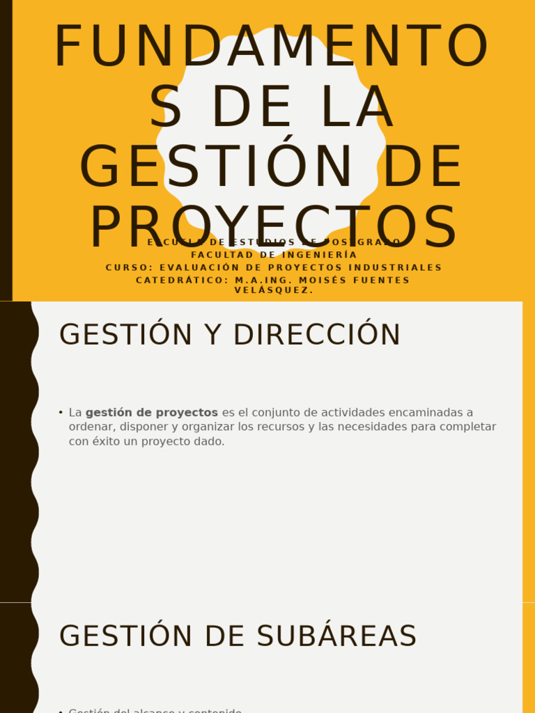 Fundamentos de La Gestión de Proyectos | PDF | Planificación | Gestión ...