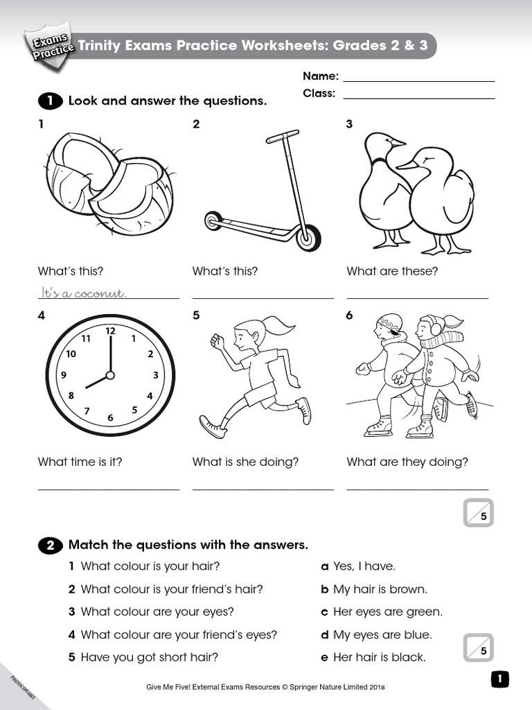GMF L1 Trinity Practice Worksheets Grades 2 and 3 | PDF