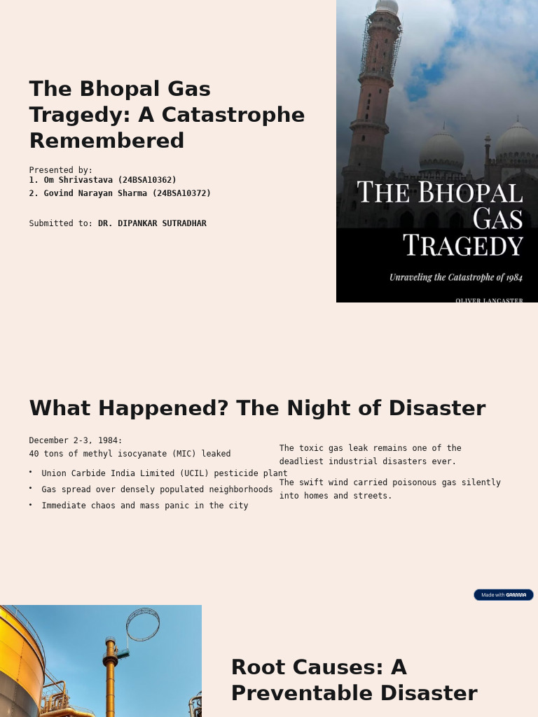 The Bhopal Gas Tragedy A Catastrophe Remembered | PDF | Environmental ...