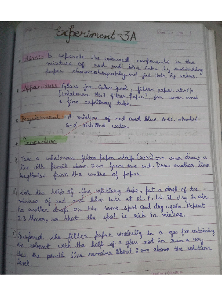 Exp 3A Chromatography | PDF