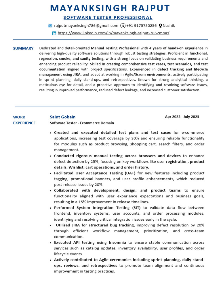 Mayanksingh Rajput - Functional Testing | PDF | Software Testing ...