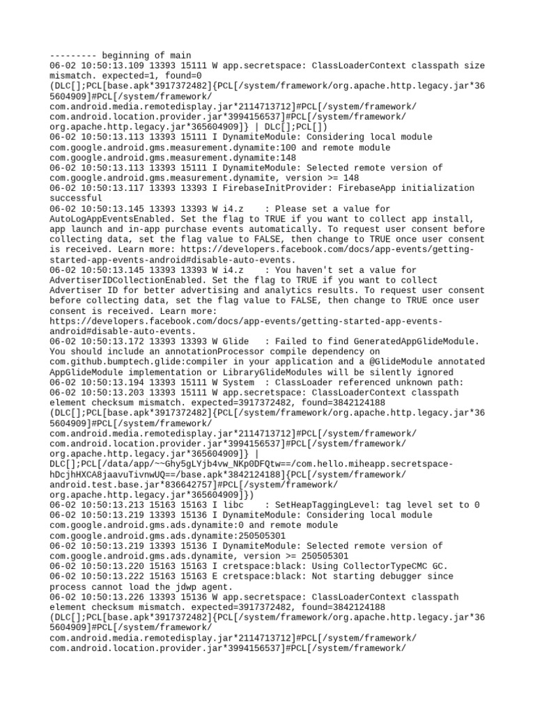Com - Hello.miheapp - Secretspace Logcat | PDF | Software | Computing