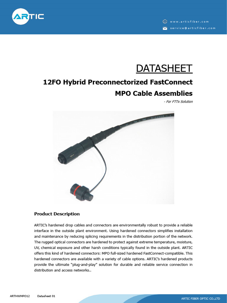12FO Hybrid MPO Cable Assemblies | PDF | Electrical Connector | Optical ...