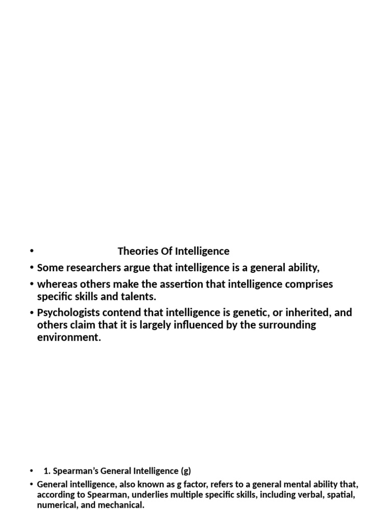Theories of Intelligence (Correct One) | PDF | Intelligence | Neuroscience
