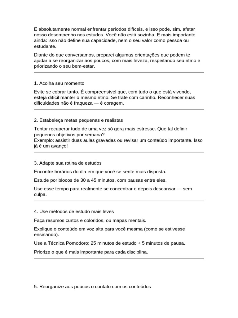 Como Retomar os Estudos com Leveza | PDF | Tempo | Psicologia