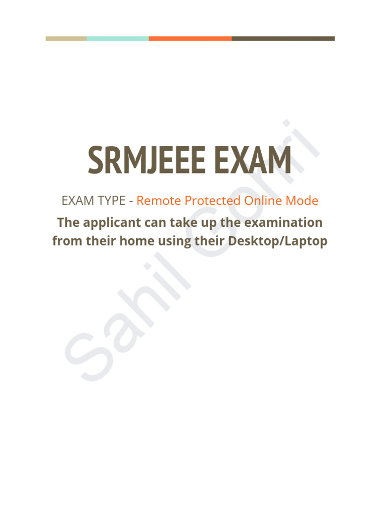 Srmjeee 2024 | PDF | Chemistry | Physical Sciences