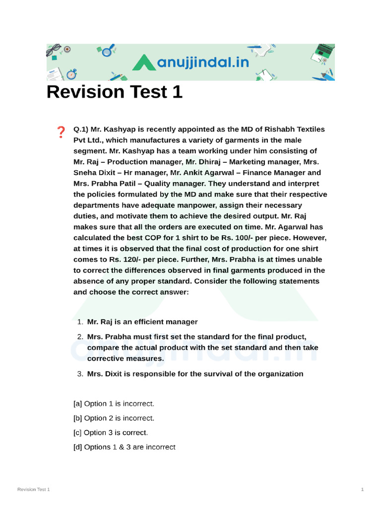Revision Test 1 Final 1 Lyst7677 | PDF