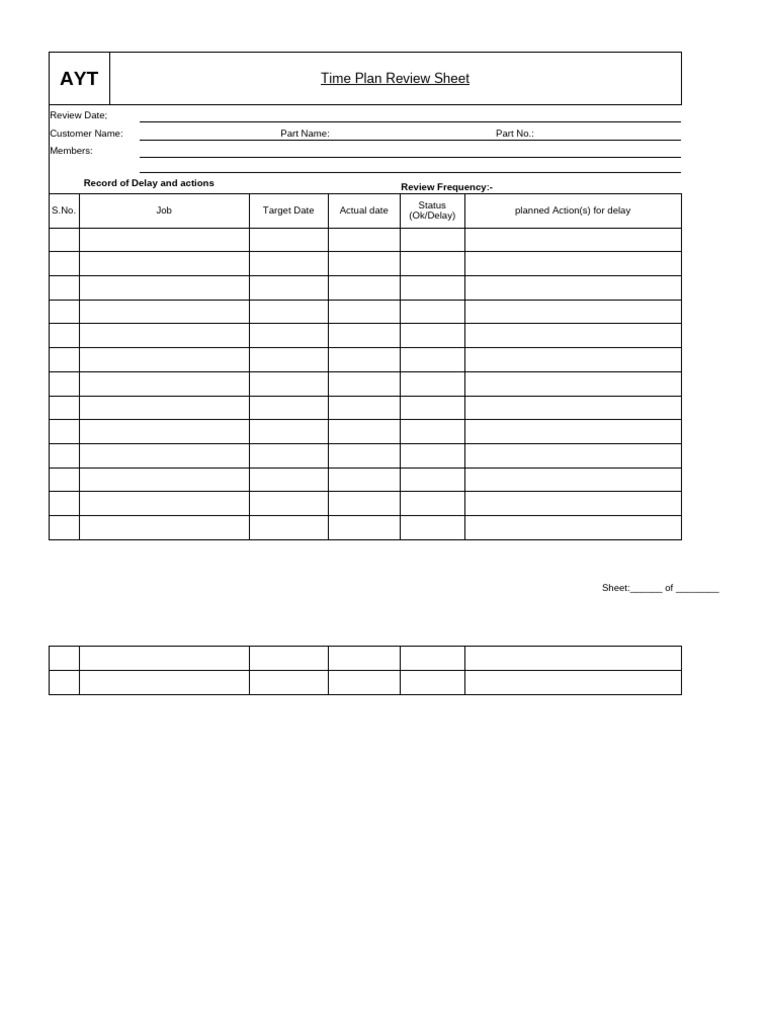 F.npd.08. Timeplan Review Sheet | PDF