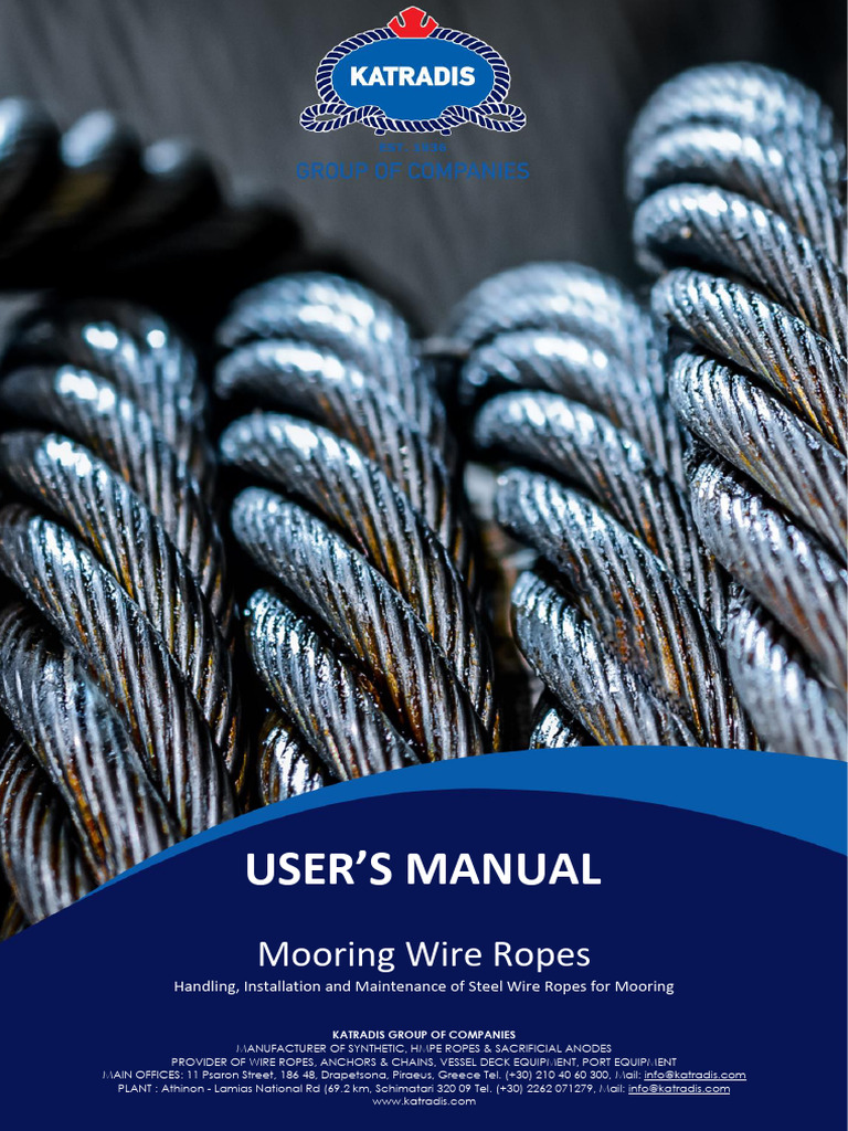 Mooring Wire Rope User's Manual | PDF | Rope | Lubricant