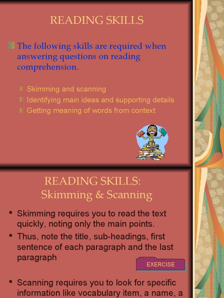 Reading Skills: Skimming & Scanning Techniques | PDF